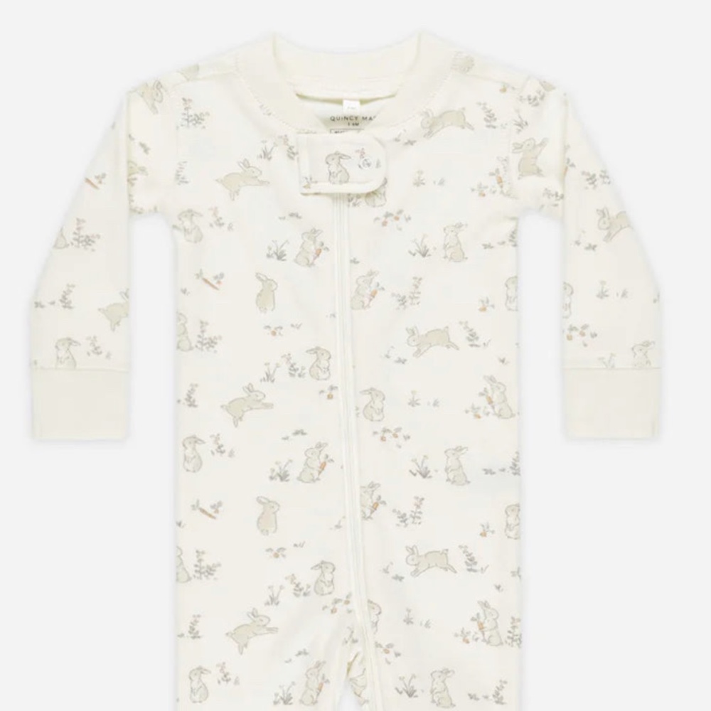 Quincy Mae bunnies footless pajamas